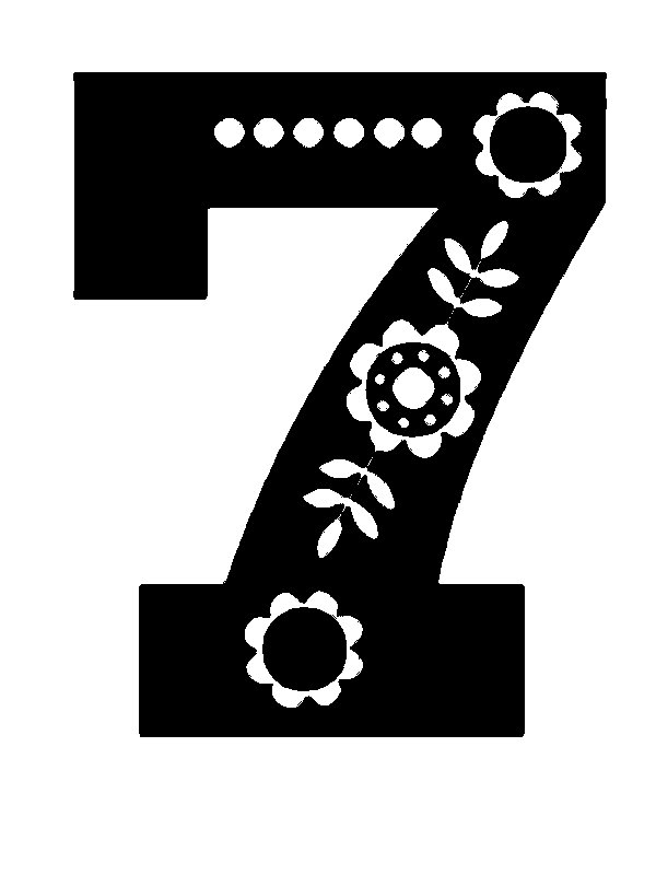 Цифра 7 трафарет