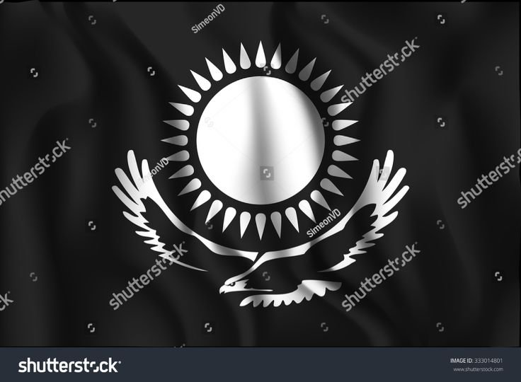 Казахстанский флаг черный