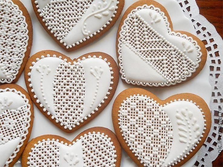 Роспись пряников айсингом кружево