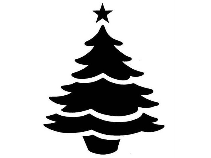 Трафарет елки для вырезания