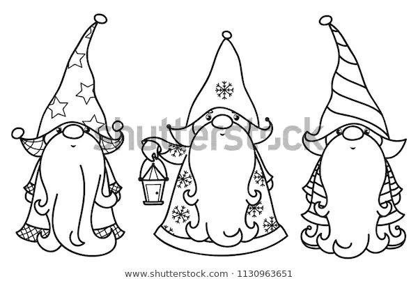 Трафарет гномика на новый год