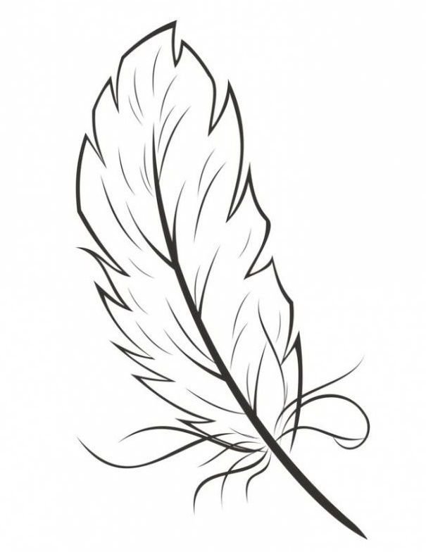 Перо раскраска для детей