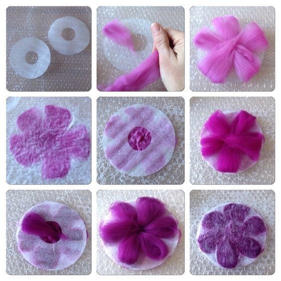 Сухое валяние цветы