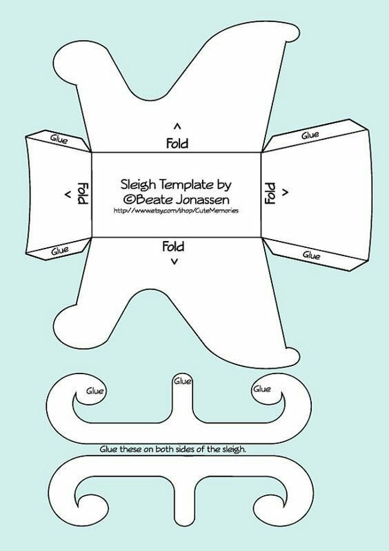 Шаблон саней из картона