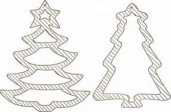 Елочка трафарет