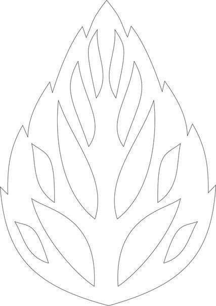 Ажурный лист трафарет