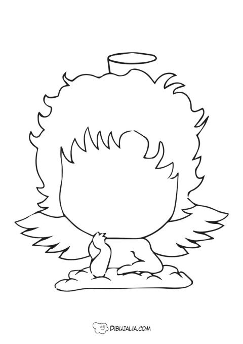 Лицо ангелочка раскраска