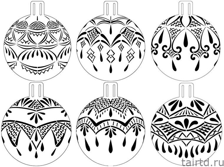 Узоры для росписи новогодних шаров