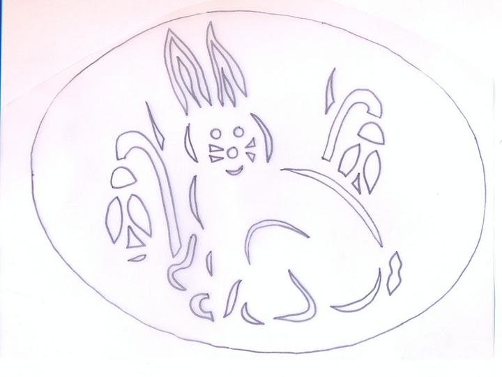 Вытынанка Пасхальный заяц