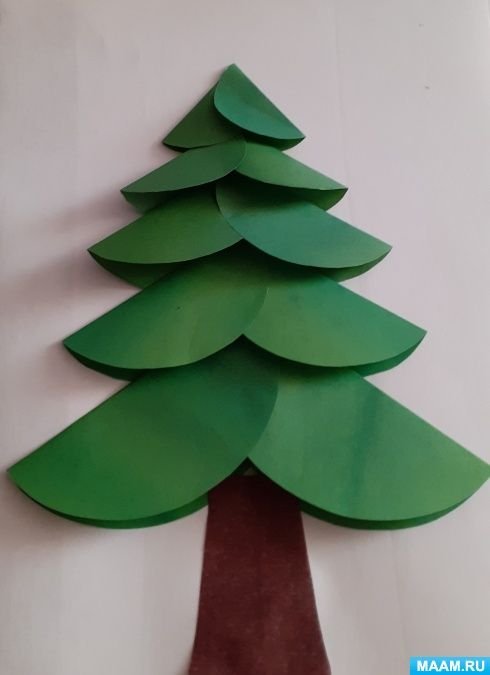 Елка из бумажных кружков