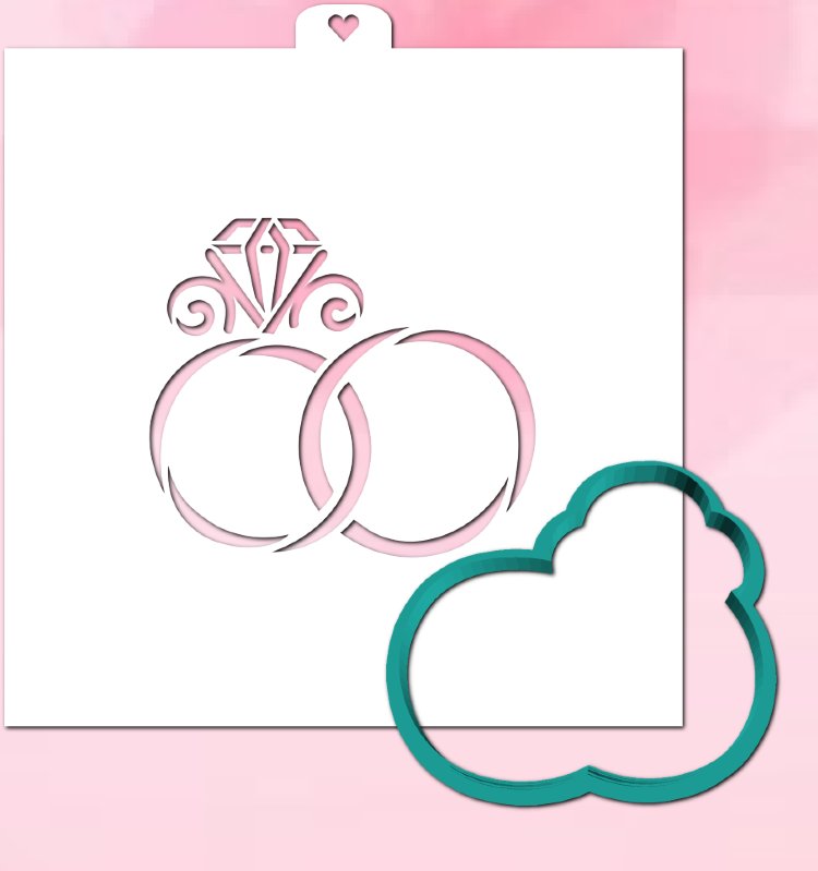 Трафарет свадебного пряника