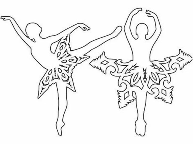 Трафареты на окна новогодние балерина