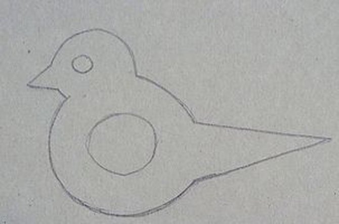 Шаблон для снегиря из картона и ниток