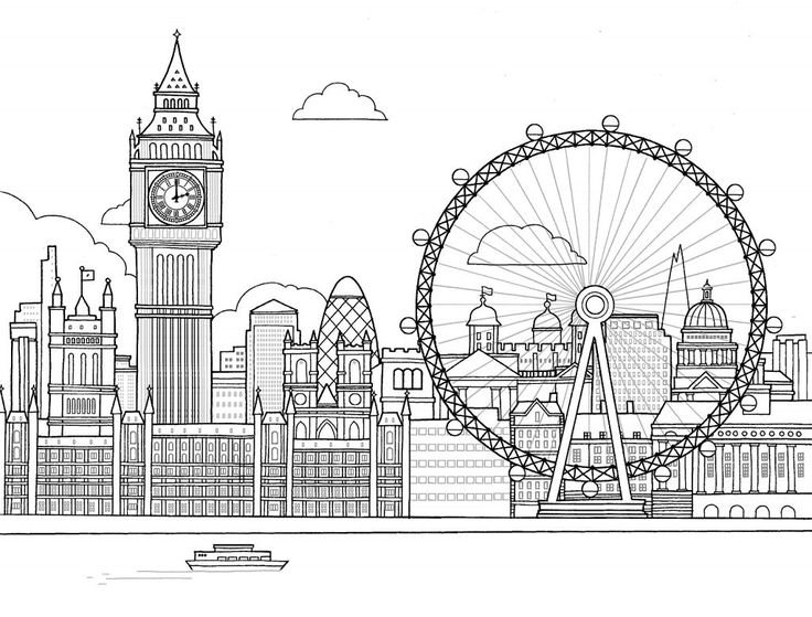 Биг Бен Англия раскраска