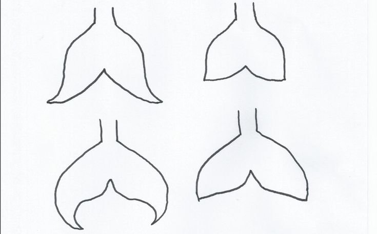 Хвост русалки трафарет для вырезания