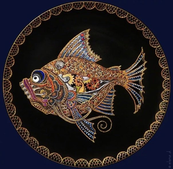 Точечная роспись рыбы