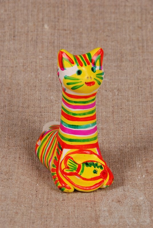 Глиняная игрушка кот