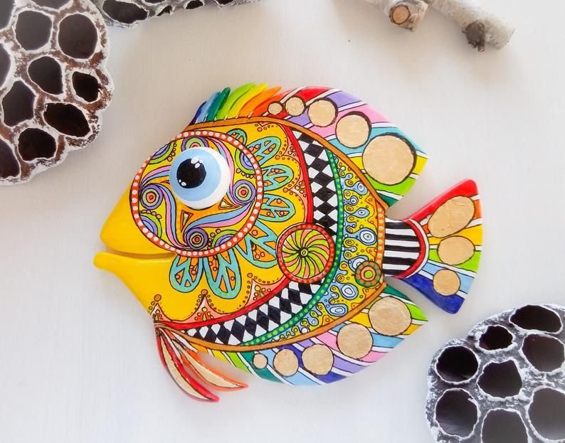 Точечная роспись рыбы