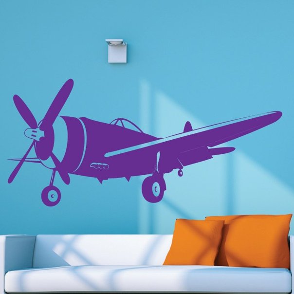 Трафарет самолет на стену