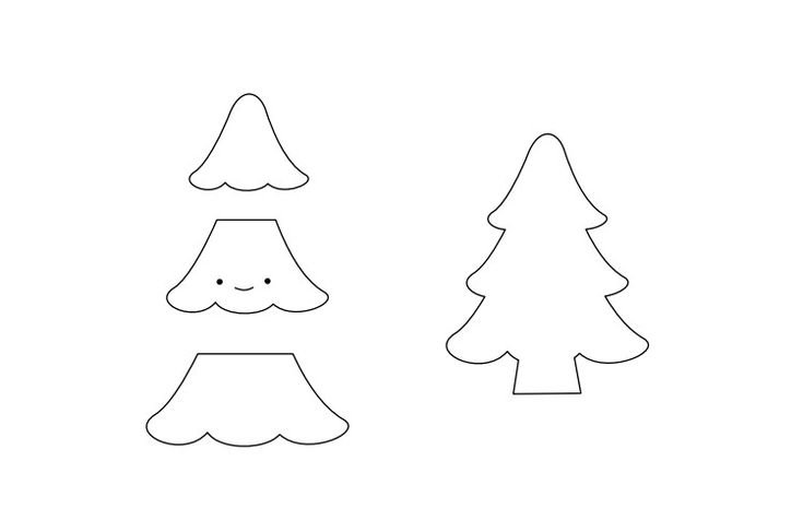 Трафарет елочки из фетра