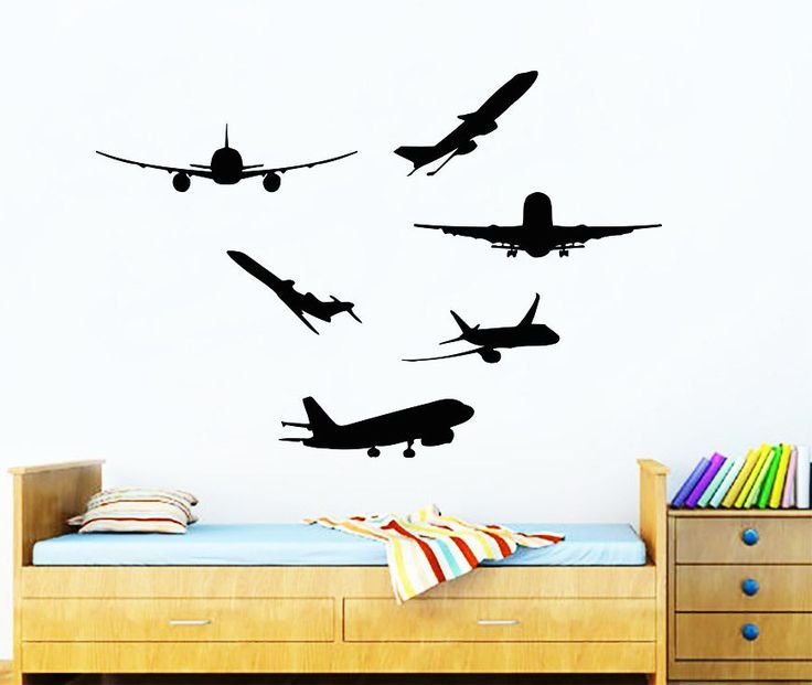 Трафарет самолет на стену