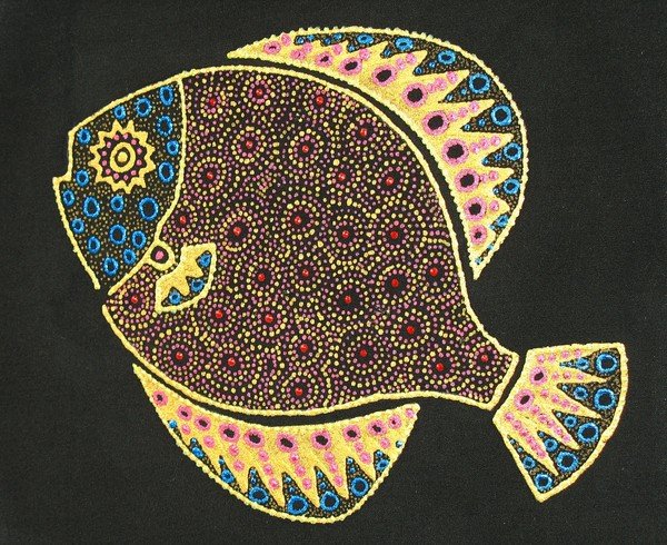 Роспись точками рыбы