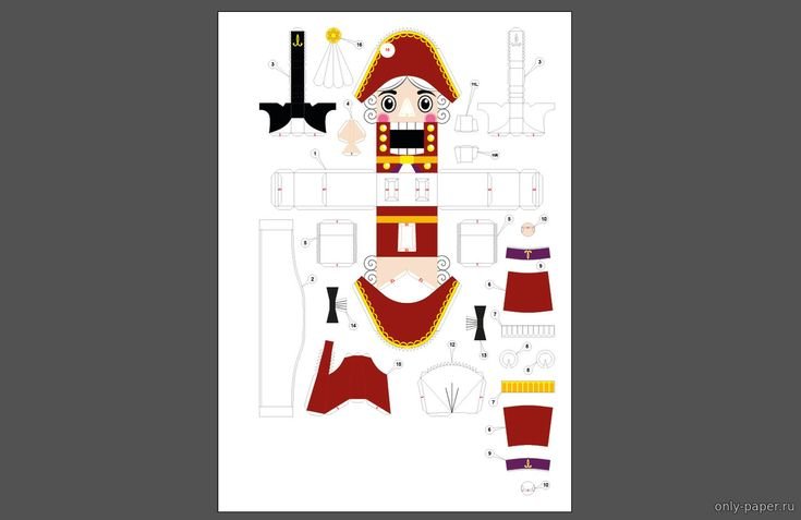 Щелкунчик игрушка из бумаги