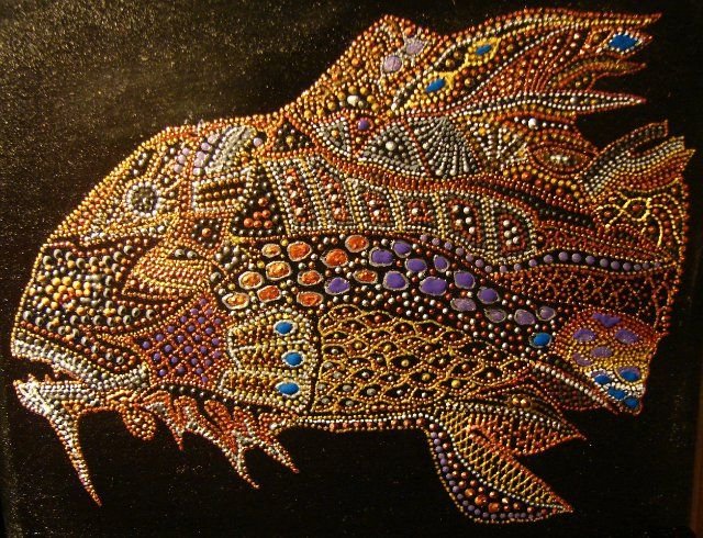 Точечная роспись рыбки