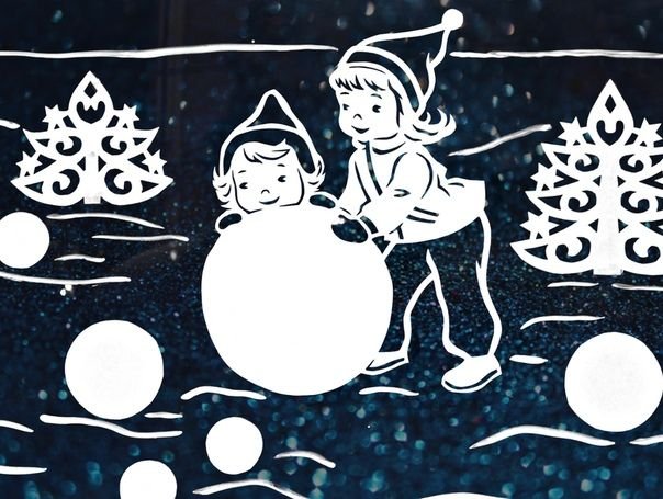 Вытынанки на окна дети