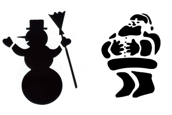 Новогодние трафареты на окна для искусственного снега