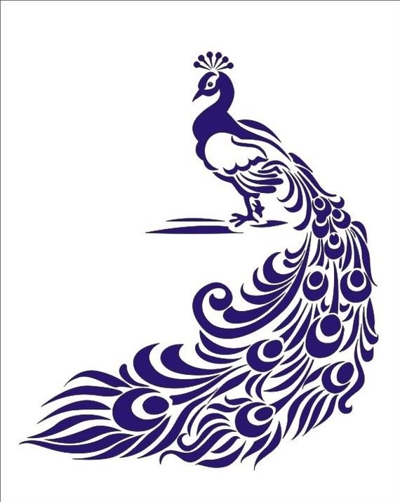 Трафарет павлина для вырезания