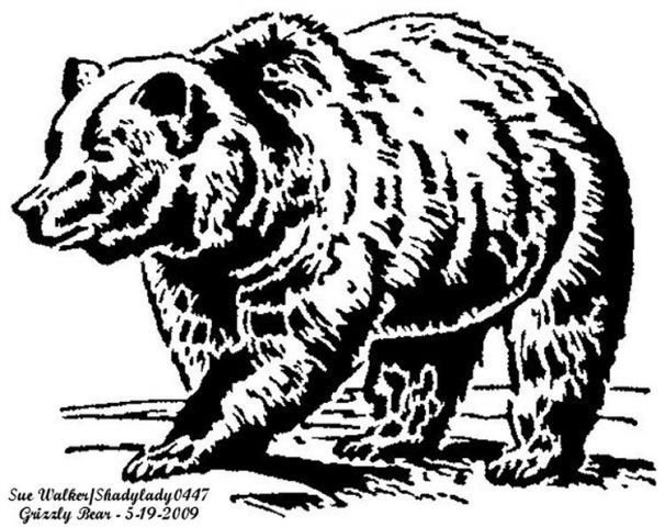 Выжигание по дереву медведь