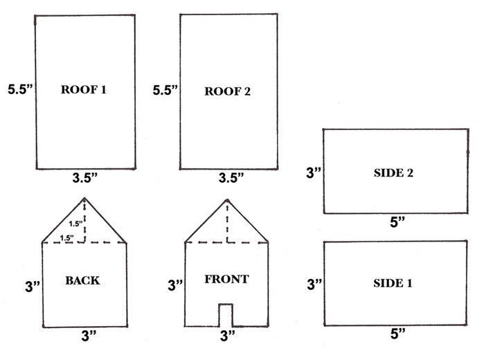 Схема трафарета пряничного домика