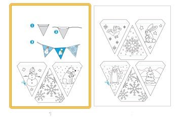 Флажки гирлянда шаблоны для печати новый год