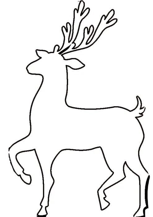 Олененок трафарет для вырезания