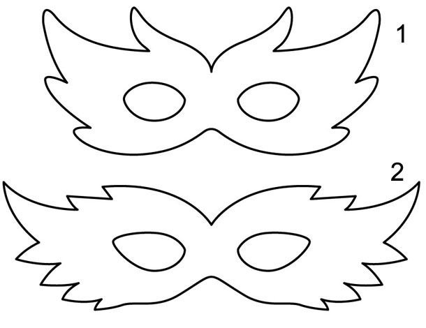 Трафарет маски карнавальной для детей