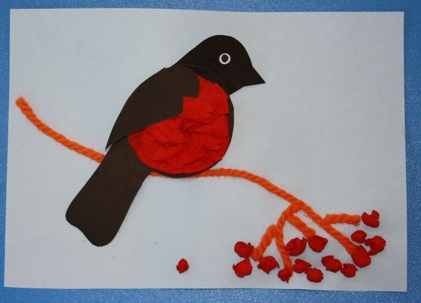 Снегирь из бумаги