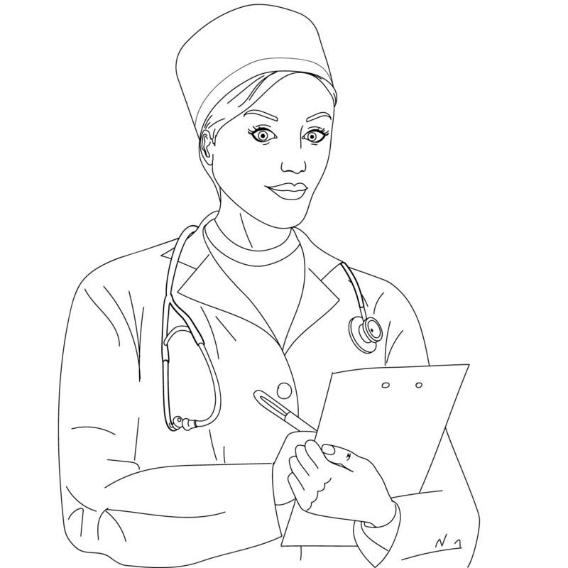 Медсестра рисунок карандашом