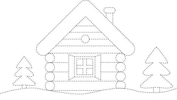 Домик трафарет