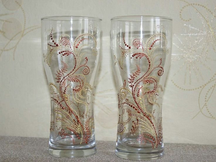 Роспись по стеклу бокалы