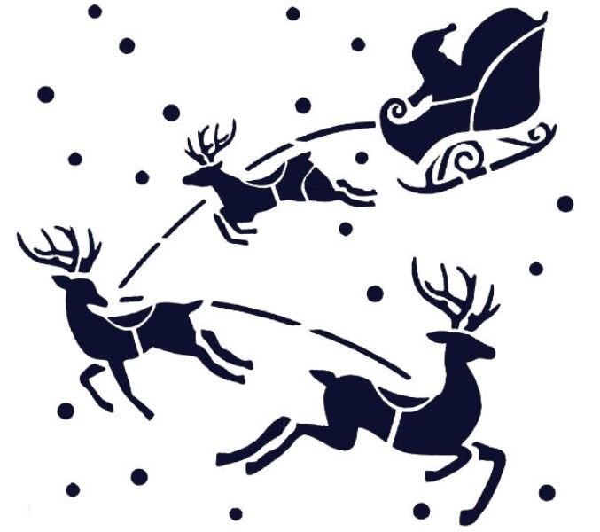 Трафареты на окна новогодние