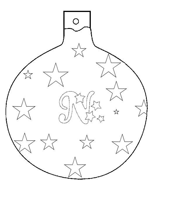 Елочные игрушки трафарет