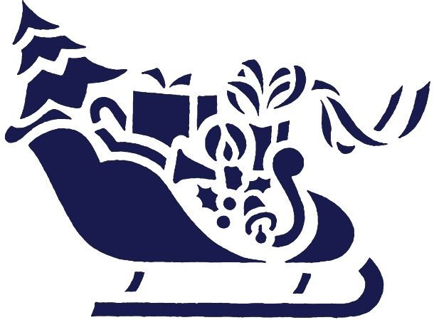 Трафарет на окно санки