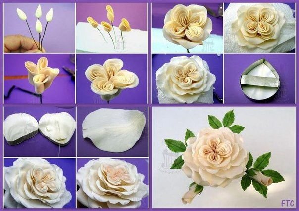 Розы из мастики