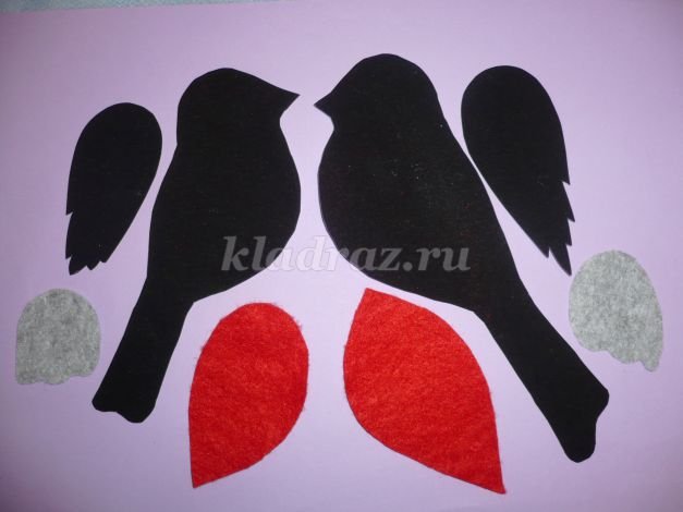 Снегирь аппликация для детей