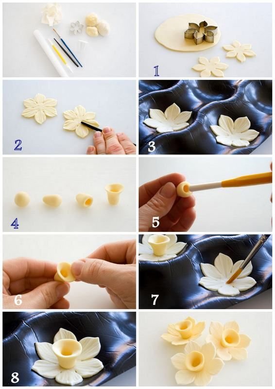 Цветы из мастики