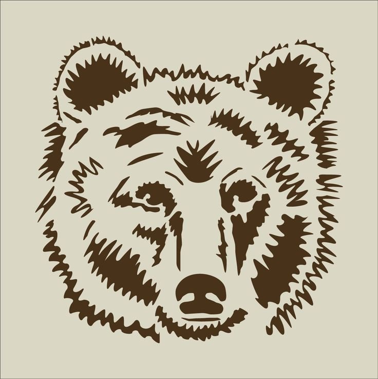 Трафарет для выжигания медведь