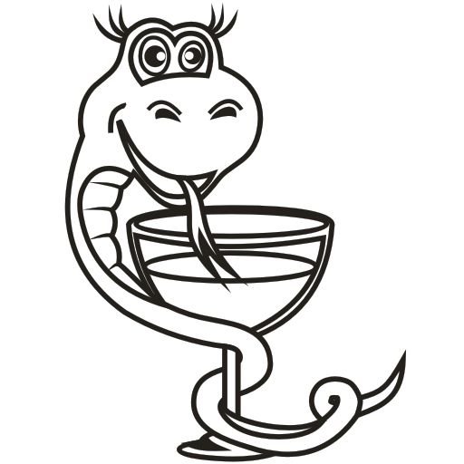 Змея с бокалом