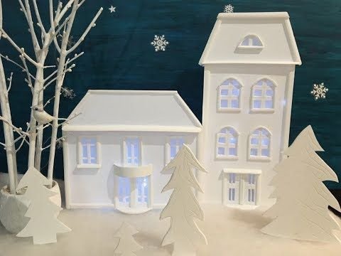 Новогодние домики из пенопласта