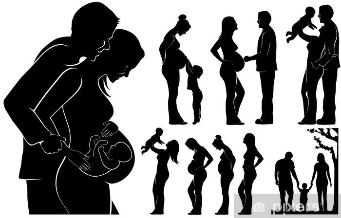 Силуэт беременной девушки